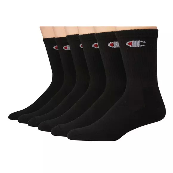 6-Pair Champion Men's Crew Socks $7.18 ($1.20 per pair) + free shipping