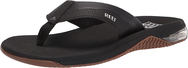 Reef Men's Anchor Flip-Flop Sandal (Black / Silver, sizes 8, 12, 13) $17.50 + free shipping w Prime or on orders over $25