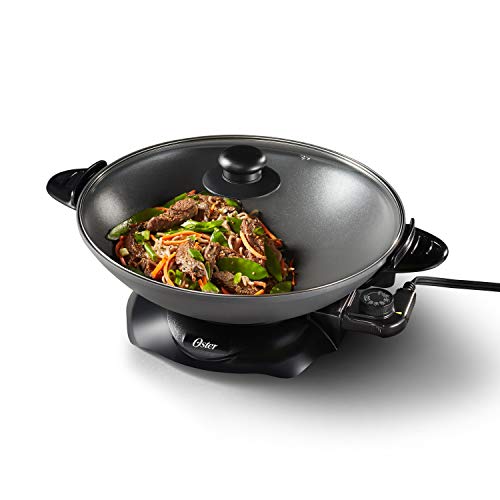4.7Quart Oster DiamondForce Nonstick Electric Wok with Lid 30 + free