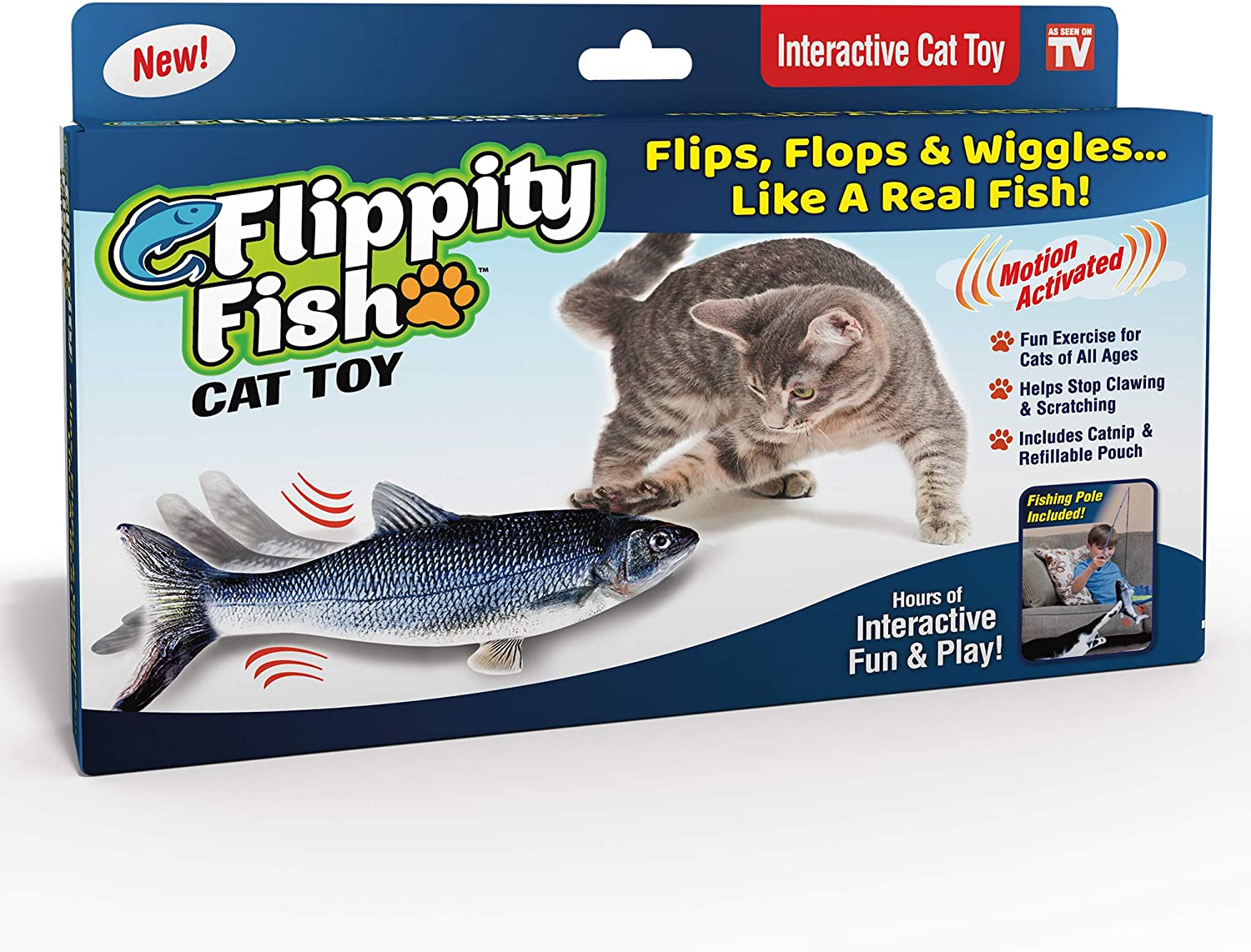 Ontel Flippity Fish Interactive Cat Toy w/ Catnip  $5 + Free Shipping w/ Prime or on $25+