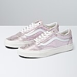 Vans Women's Cracked Leather Old Skool Sneaker (Rose Gold, Limited Sizes) $21 + Free Shipping