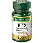 60-Count 1000-mcg Nature’s Bounty Vitamin B12 Quick Dissolve Tablets $1.80 w/ Subscribe &amp; Save