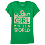 Big Girls' Luckiest Girl Tee or Toddler Girls' Daddy's Lucky Charm Tee $2 each &amp; More + Free S/H