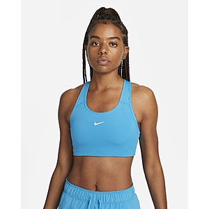 Nike Women's Medium-Support Non-Padded Sports Bra (plus size) $6.48, Nike  Dri-FIT Swoosh Women's Medium-Support Pad Sports Bra from $8.48, More + FS