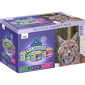 Select Blue Buffalo Cat Food and Fresh Step Litter: Buy 2 Get 50% Off: 48-Count 3-Oz Blue Buffalo Wilderness Variety Pate Wet Cat Food $  34.8, More +Free Shipping $  34.38