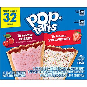 32-Count Pop-Tarts Toaster Pastries Variety Pack (Frosted Cherry/Strawberry) $5.90 + Free Shipping w/ Prime or on $35+