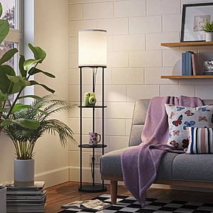 56" Room Essentials Lamp with Shelves (w/ LED Light Bulb) $  9 + Free Shipping