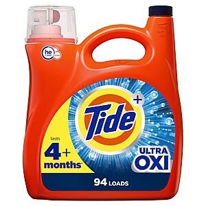 132-Oz Tide Liquid HE Compatible Ultra OXI Laundry Detergent (2 Varieties) 4 for $55.42 ($13.86 each) w/ S&S + Free Shipping