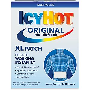 3-Count Icy Hot Original XL Pain Relief Patch for Back & Large Areas $0.95 w/ Subscribe & Save
