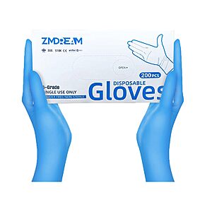 200-Count ZMDREAM 4-mil Nitrile Latex-Free Gloves (various sizes) from $7.35 w/ Subscribe & Save