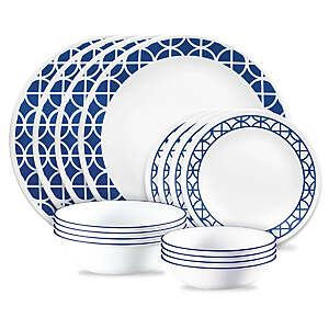Corelle 50% Off: 16-Piece Service for 4 Cobalt Circles or Cusco Dinnerware Set  & More + Free S&H on +