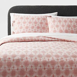 Threshold Boho Yarn Dye Ikat Cotton Comforter & Sham Set (Mauve): King , Queen  + Free Shipping