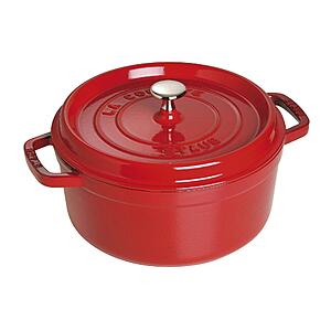 4-Quart Staub Cast Iron Dutch Oven Round Cocotte (cherry, black or white) $127.49 or less + Free Shipping