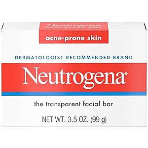 Neutrogena 3.5-Ounce Facial Cleansing Bar for Acne-Prone Skin $2.38 w/ S&S + Free Shipping w/ Prime or on $35+