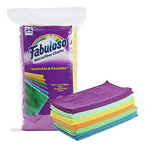 24-Pk Fabuloso Microfiber Cleaning Cloths (Rainbow)