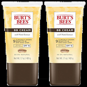 2-Pack 1.7-Oz Burt's Bees BB Cream With SPF 15 $14.99 ($7.50 each) + Free Shipping