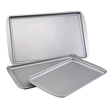 3-Piece Farberware Nonstick Bakeware Cookie Sheet Pan Set (Gray) $11.19 + Free Shipping w/ Prime or on $35+