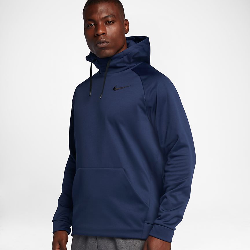 nike therma hoodie blue