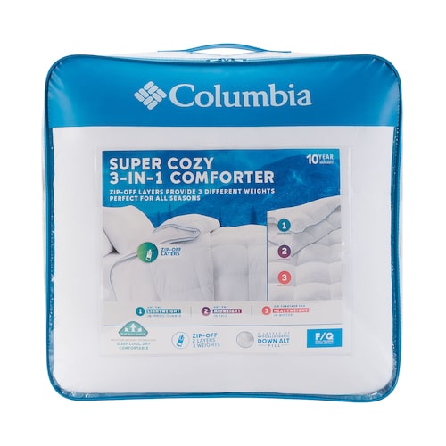 Columbia 3 In 1 Down Alternative Comforter W Zip Off Layers 10