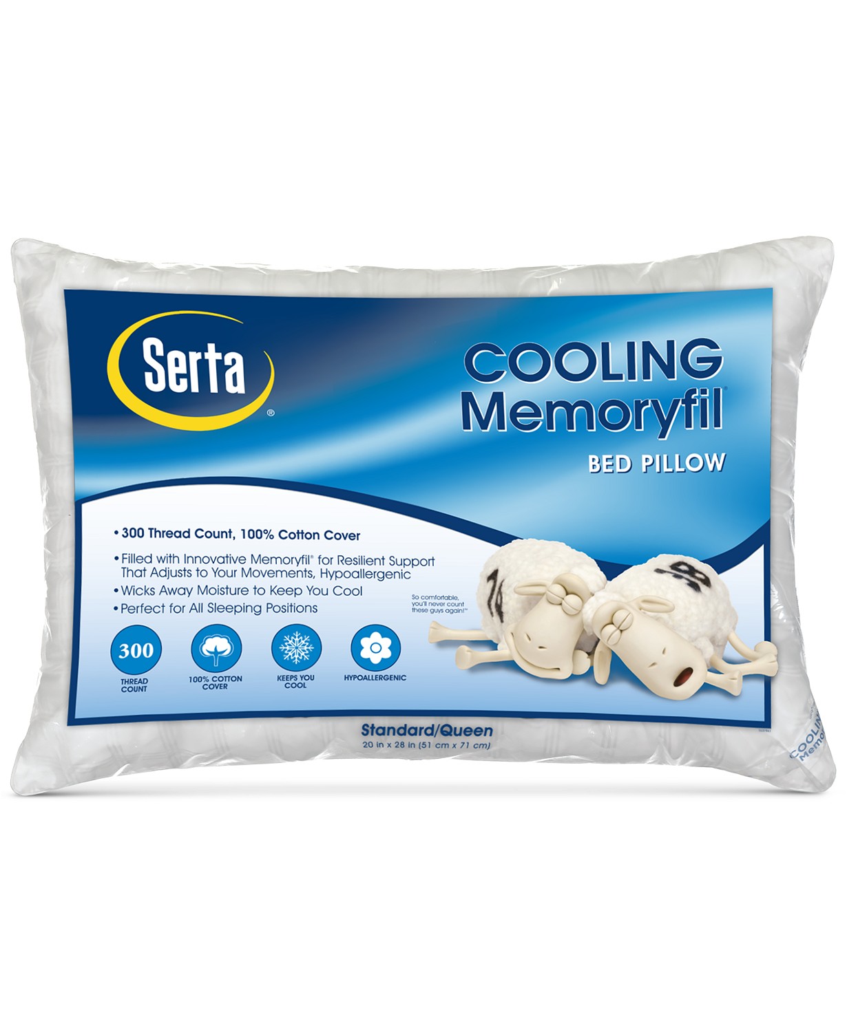 Serta Cooling Memoryfil 300 Thread Count 20 X 28 Pillow 8