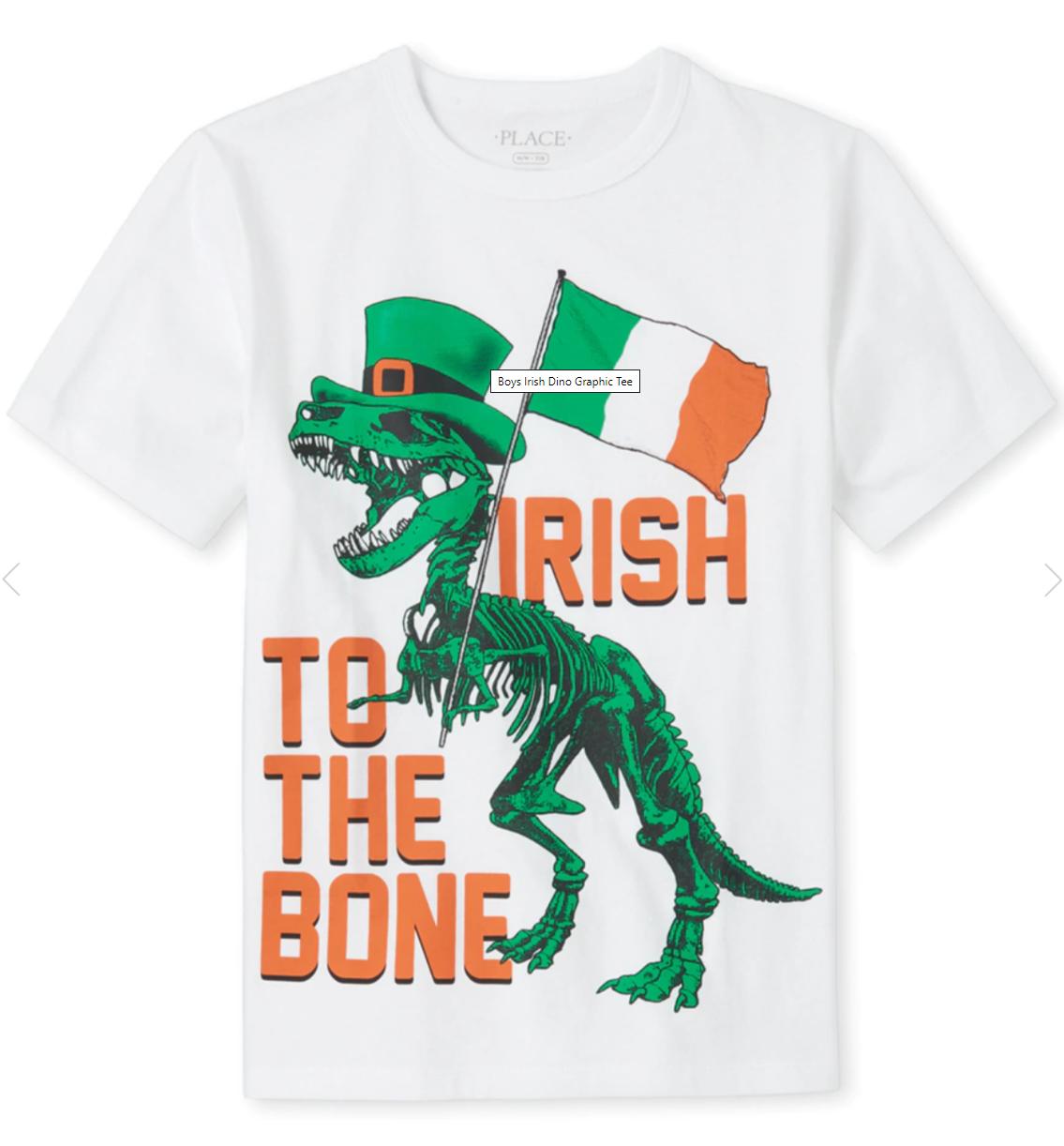 Big Boys' Irish Dino Graphic Tee (Sizes 5-16)