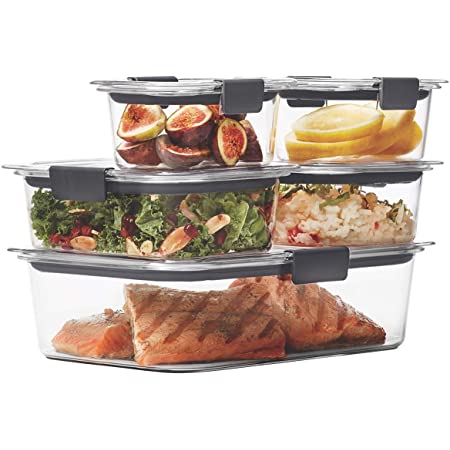 Rubbermaid Brilliance Leak-Proof Food Storage Containers with Airtight Lids, Set of 5 (10 Pieces Total) $19.99