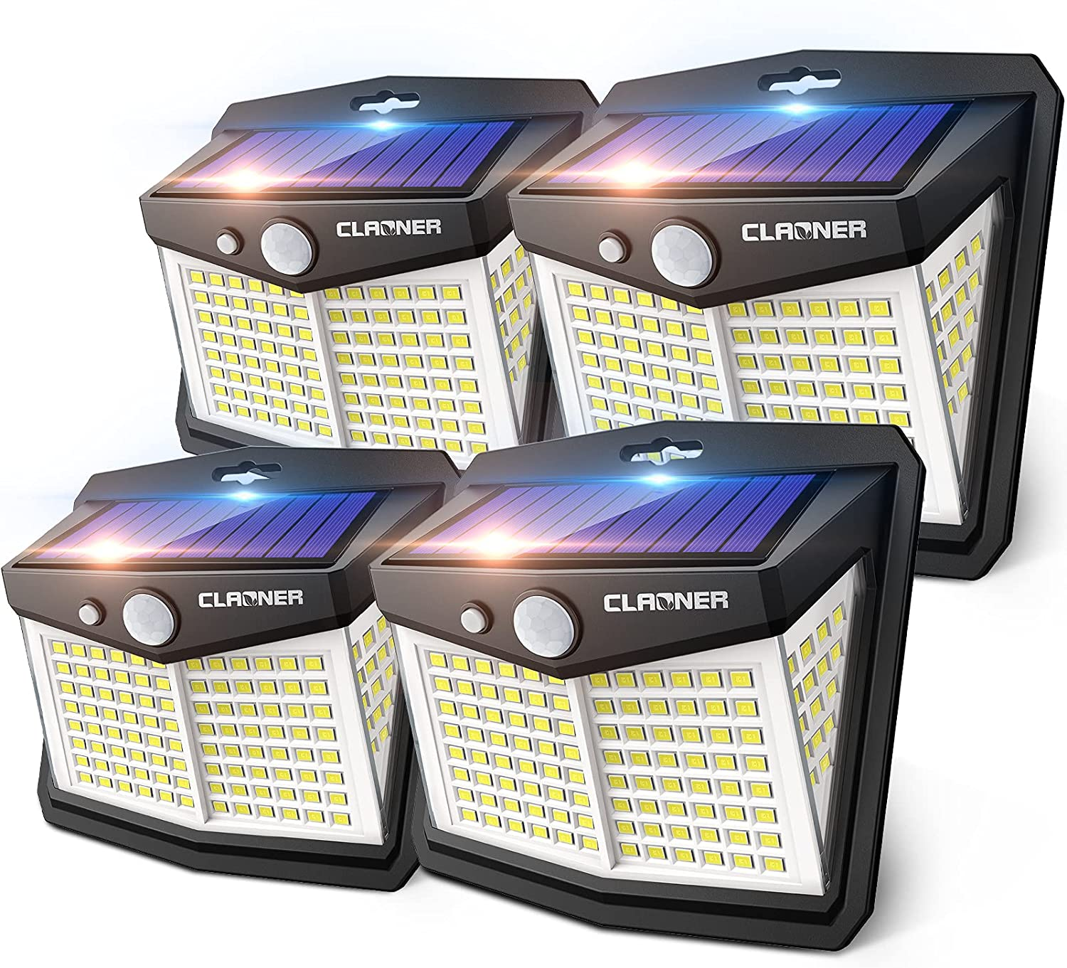 Amazon has Claoner Solar Motion Sensor Lights, [128 LED/4 Packs]Lights with 270° Wide Angle Wireless IP65 Waterprooffor USD 15 $15