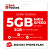 360-Day Red Pocket Prepaid Plan: $120 + FS Unlimited Talk &amp;amp; Text + 3GB 5G/LTE Data / Month