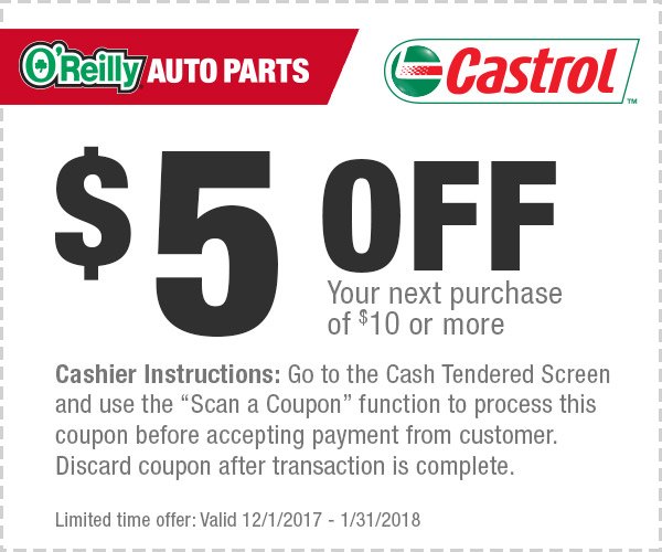 Oreillys Auto parts coupon 5 off 10