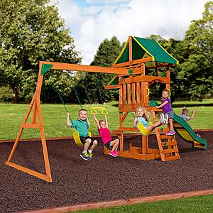 Backyard Discovery Tucson Cedar Wooden Swing Set Walmart 249 50