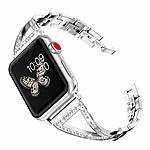 Silver Bling Rhinestone Womens Stainless Steel Apple Watch Band $14.39 AC FS Amazon Prime