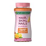 Nature's Bounty Optimal Solutions Hair, Skin &amp; Nails with Biotin and Collagen, Citrus-Flavored Gummies Vitamin Supplement, 2500 mcg, 80 Ct [Subscribe &amp; Save] $3.8