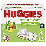 Huggies Natural Care Sensitive Baby Wipes, Unscented, Hypoallergenic, 99% Purified Water, 8 Flip-Top Packs (448 Wipes Total) [Subscribe &amp; Save] $11.64