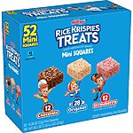 Rice Krispies Treats Mini Squares, Kids Snacks, Lunch Snacks, Variety Pack, 20.1oz Box (52 Bars) [Subscribe &amp; Save] $8.24