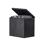 Keter City 30 Gallon Resin Deck Box for Patio Furniture, Pool Accessories, and Storage for Outdoor Toys, Grey $29.99