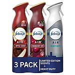 Pack of 3 Febreze Air Fresheners: Apple Cider, Cranberry Tart, Heavy Duty Crisp Clean, 8.8 oz Aerosol Cans [Subscribe &amp; Save] $9.59
