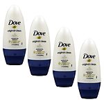 Dove Original Clean Roll On Deodorant, Aluminum Free, All Day Odor Protection, 4-Pack, 1.7 FL Oz Each, 4 Bottles [Subscribe &amp; Save] $3.26 @ Amazon