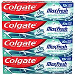 Colgate Max Fresh Whitening Toothpaste with Mini Strips, Clean Mint, 6.3oz (4-Pack) [Subscribe &amp; Save] $8.39
