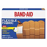 Band-Aid Brand Flexible Fabric Adhesive Bandages for Wound Care and First Aid, All One Size, 100 Count [Subscribe &amp; Save] $5.94 @ Amazon