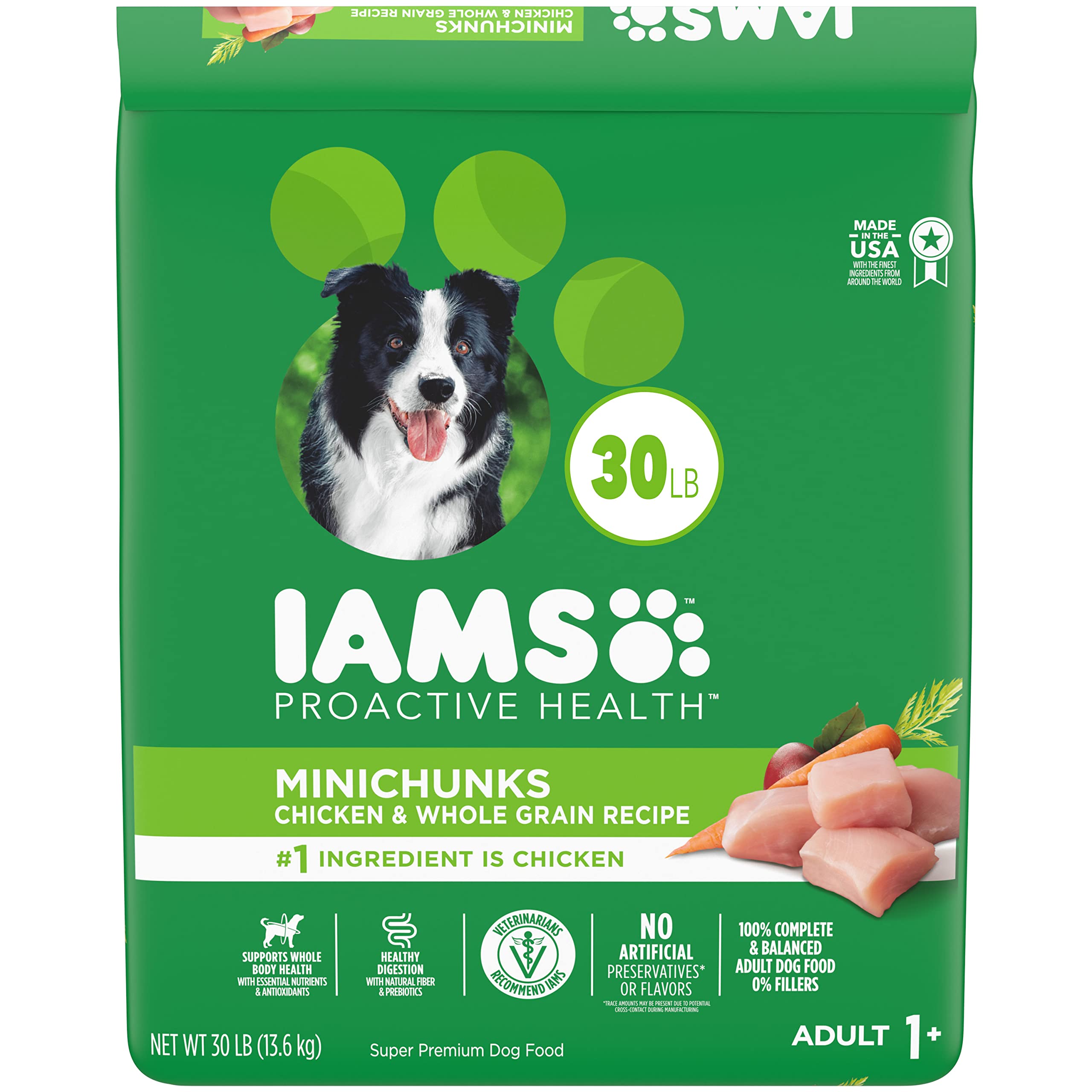 IAMS Adult Minichunks Small Kibble Dry Dog Food 30lb Bag [Subscribe & Save] $35.28