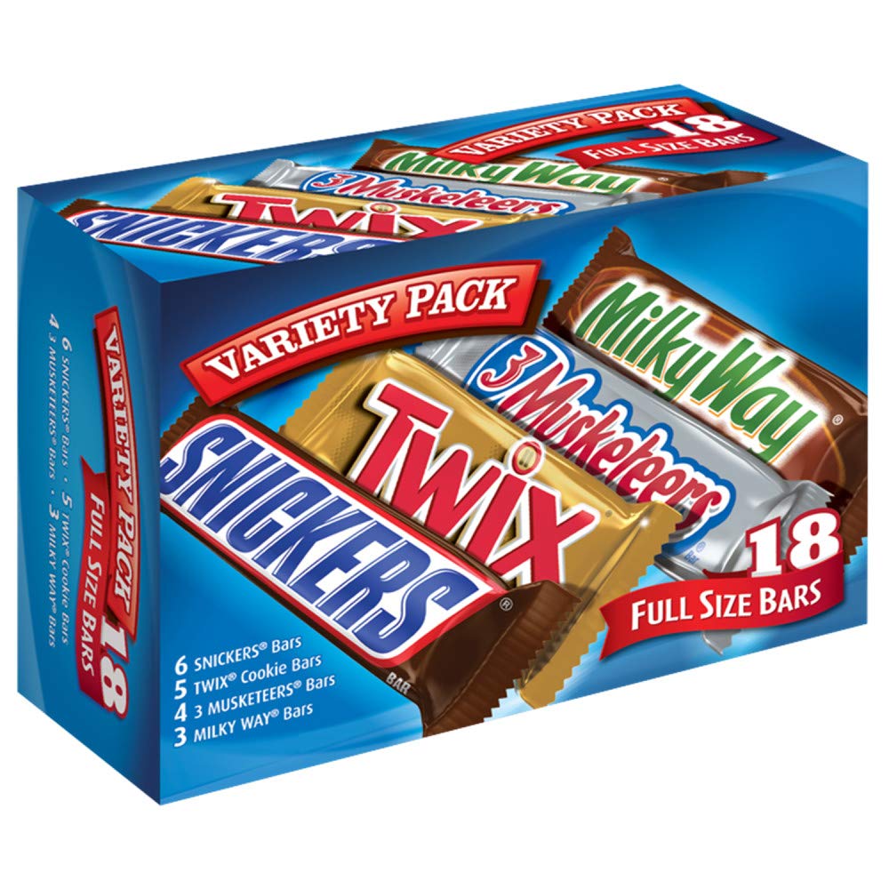 Snickers, Twix, 3 Musketeers, & Milky Way 18-Count Variety Box [Subscribe & Save] $13.78