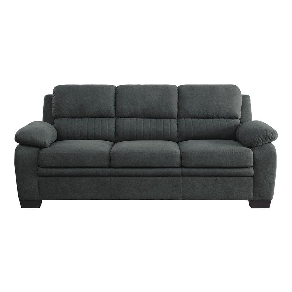 Deliah 80 in. W Straight Arm Textured Fabric Rectangle Sofa in. Dark Gray $401.02