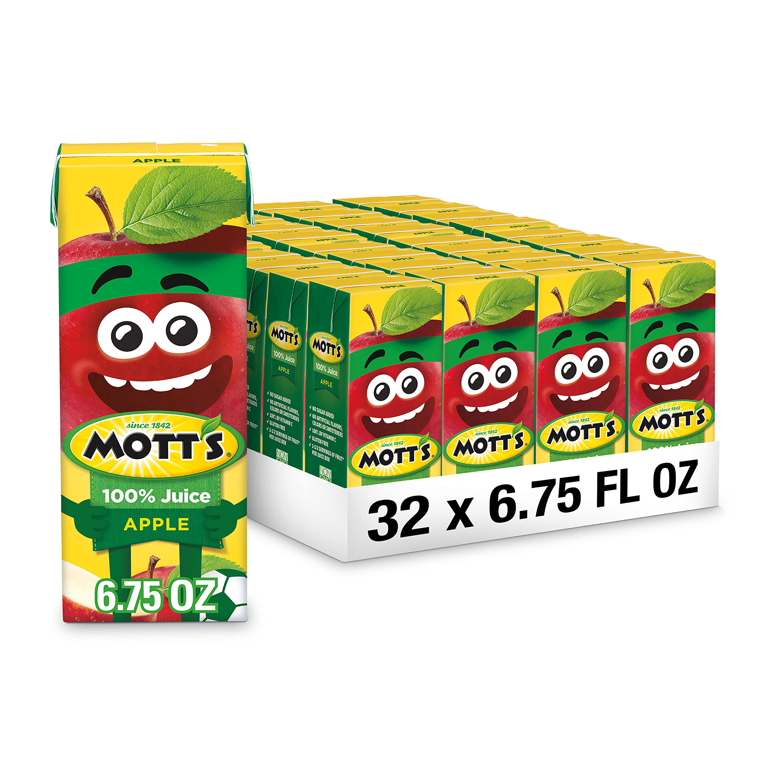 Mott's 100 Percent Original Apple Juice, 6.75 fl oz boxes, 32 Count (4 Packs of 8) [Subscribe & Save] $8.53