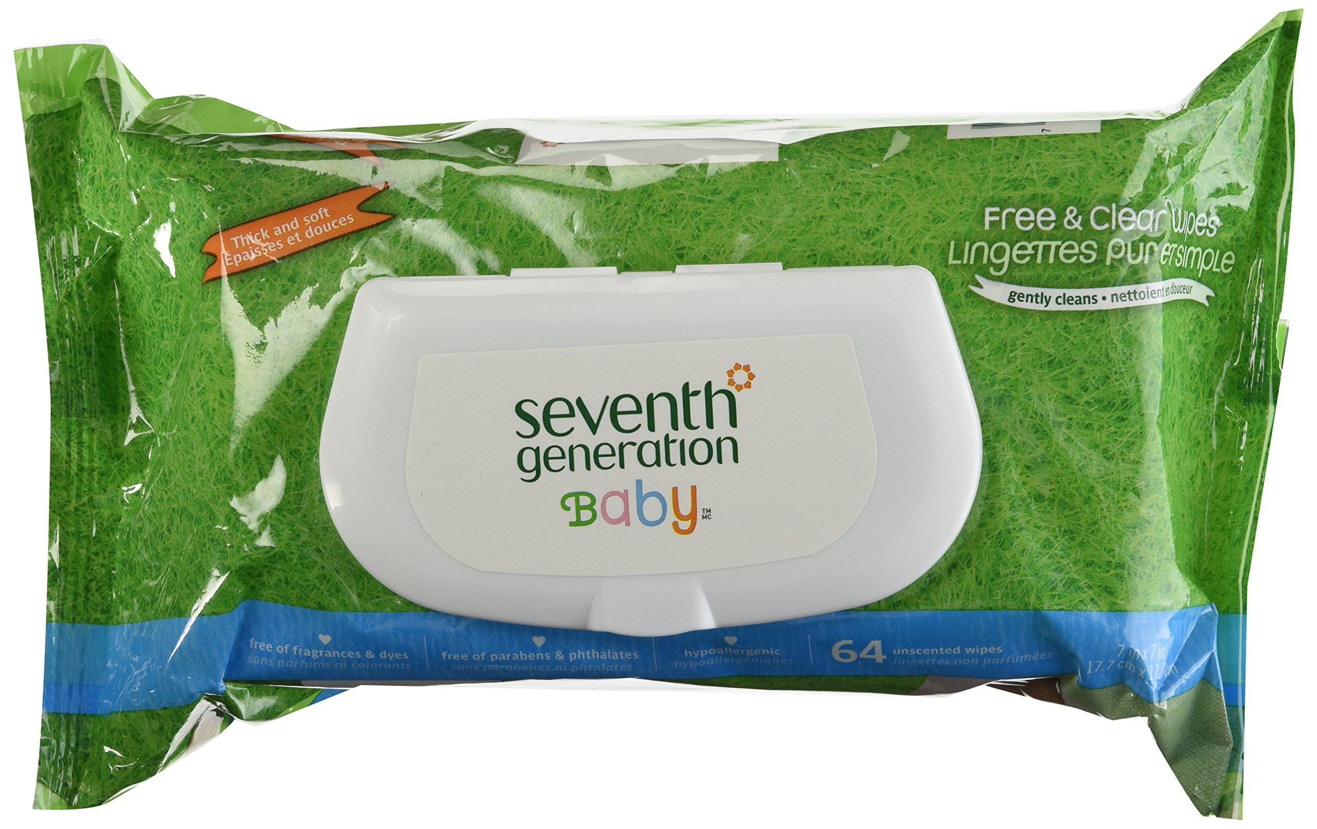 Seventh Generation Free and Clear Wipes Unscented - 64 Wipes $3.01 at Amazon