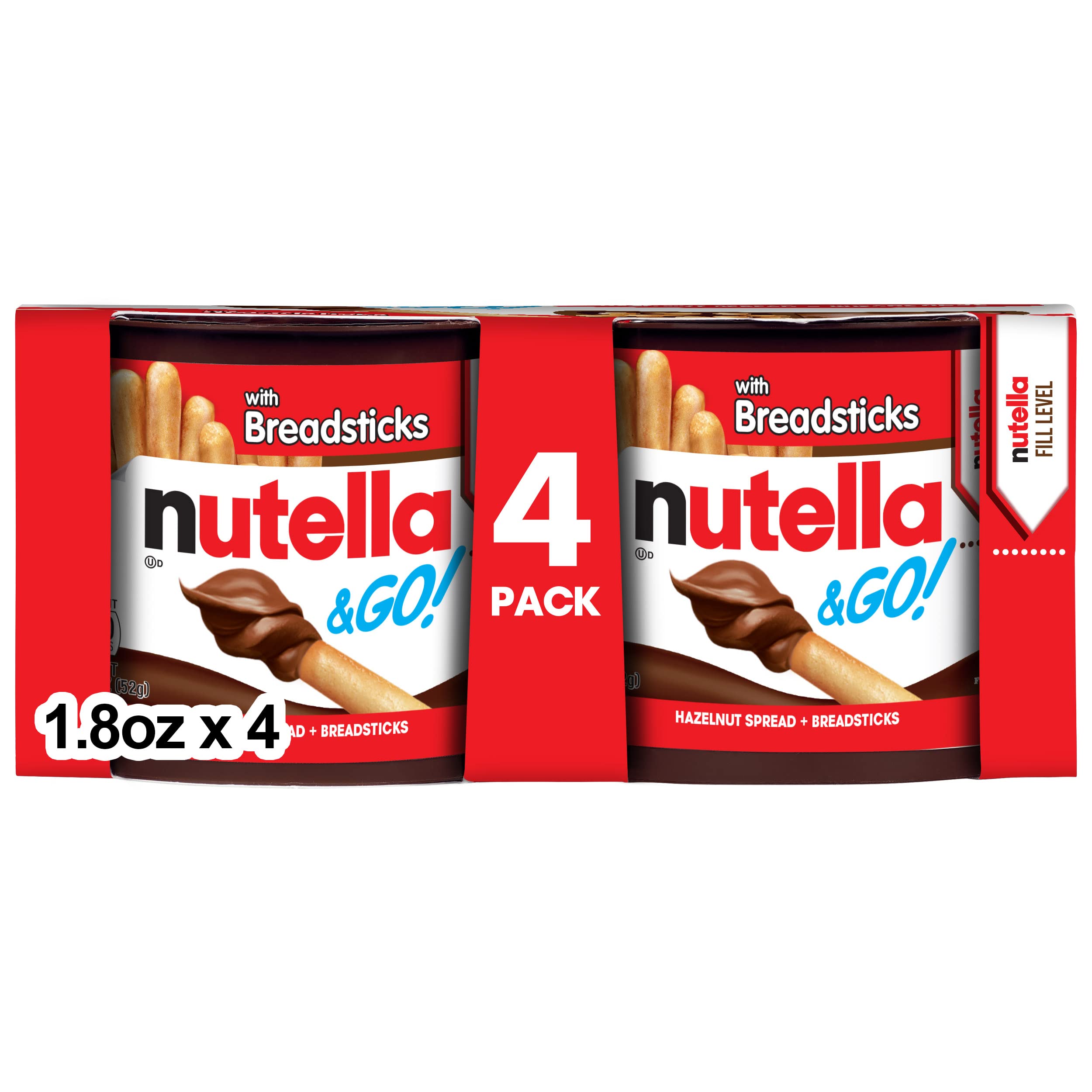 Nutella & GO! 4 Pack, Hazelnut And Cocoa Spread With Breadsticks, Snack Cups, 1.9 Oz Each [Subscribe & Save] $4.52