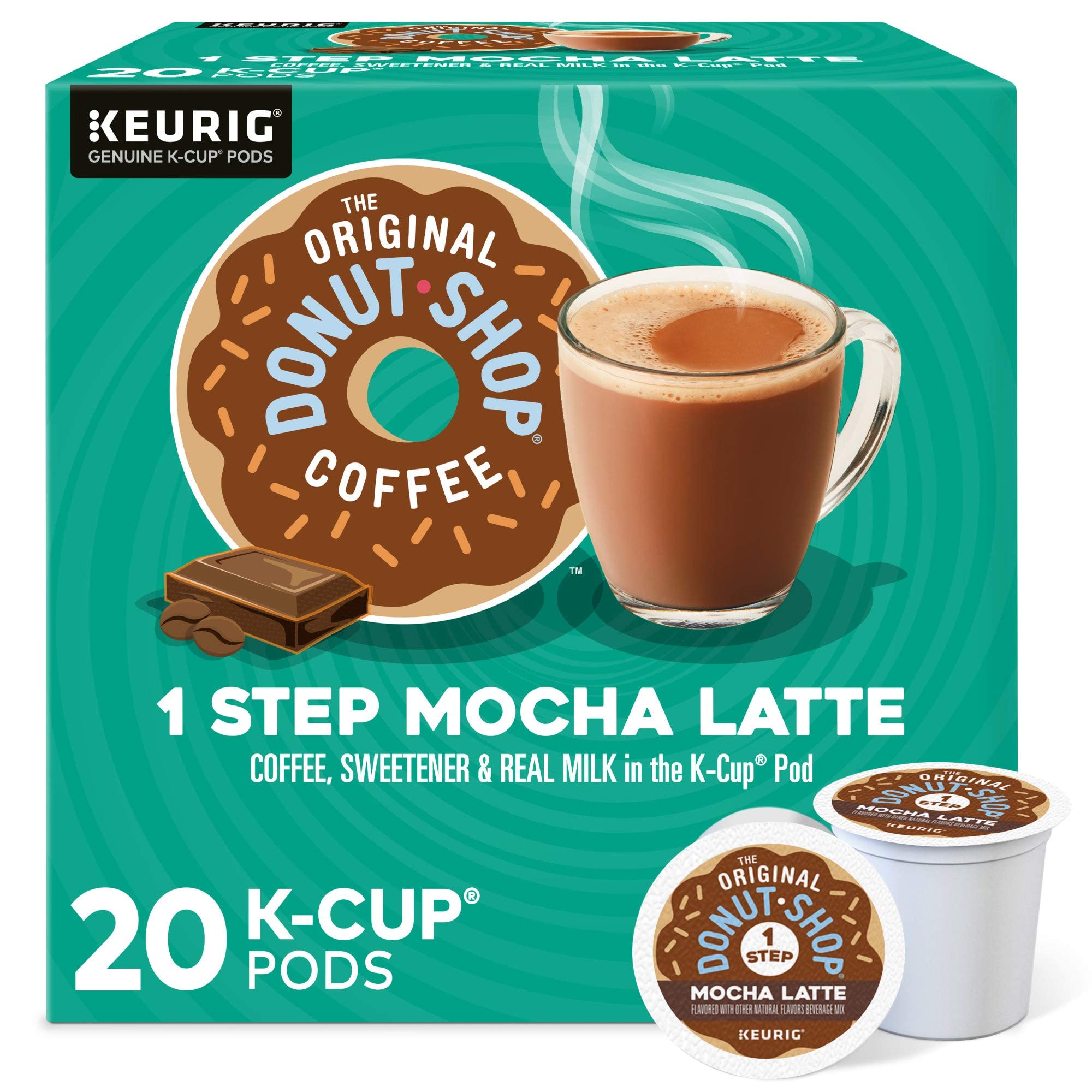 The Original Donut Shop Mocha Latte, Single-Serve Keurig K-Cup Pods, Flavored Coffee Pods, 20 Count [Subscribe & Save] $9.49 @ Amazon