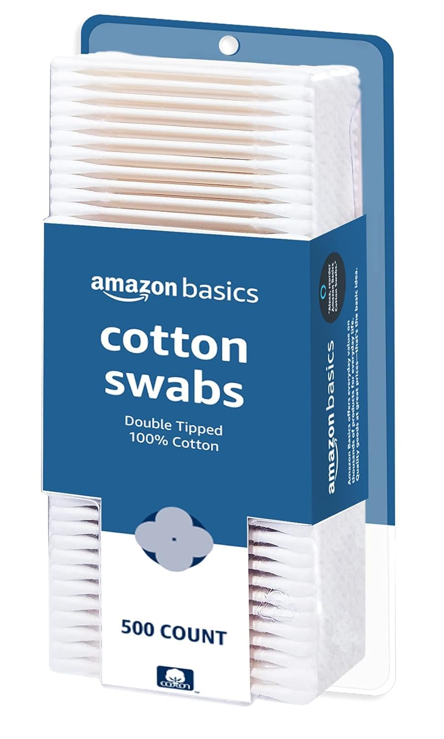 Amazon Basics Cotton Swabs, 500ct, 1-Pack $2.53