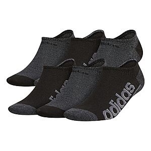adidas Men's Superlite Linear 3.0 No Show Socks (6-Pair) [Black/Onix Grey/Grey] $14.49