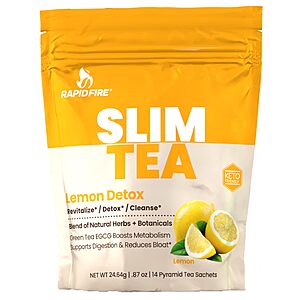 Rapid Fire Slim Tea 14 Day Herbal Teatox, Blend of Natural Herbs and Botanicals, Supports Healthy Weight Management, Supports Metabolism, Delicious Lemon Flavor, 14 Servings $  5.96