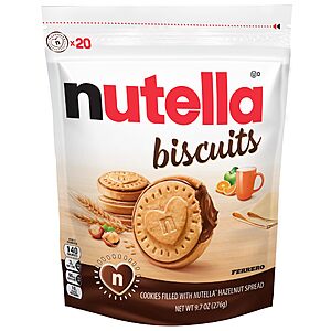 Nutella Biscuits, 20 Count Cookies with Hazelnut Cocoa Spread, 9.7 Oz [Subscribe & Save] $  3.59